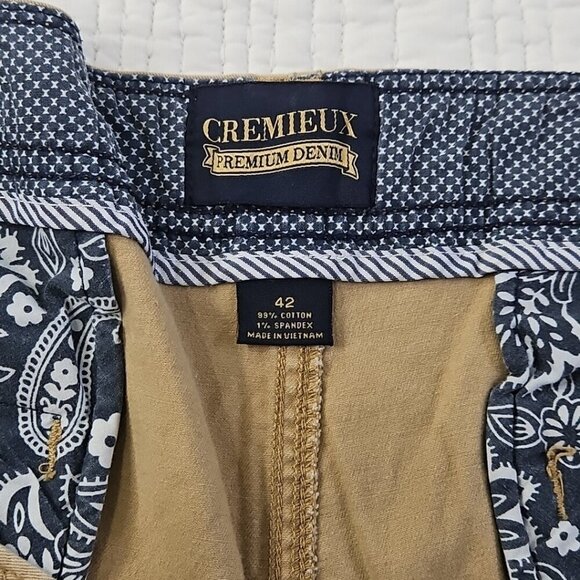 Cremieux Premium Denim Men's Cargo Shorts 42W Stretch Khaki Six Pockets EUC LN - Picture 10 of 13